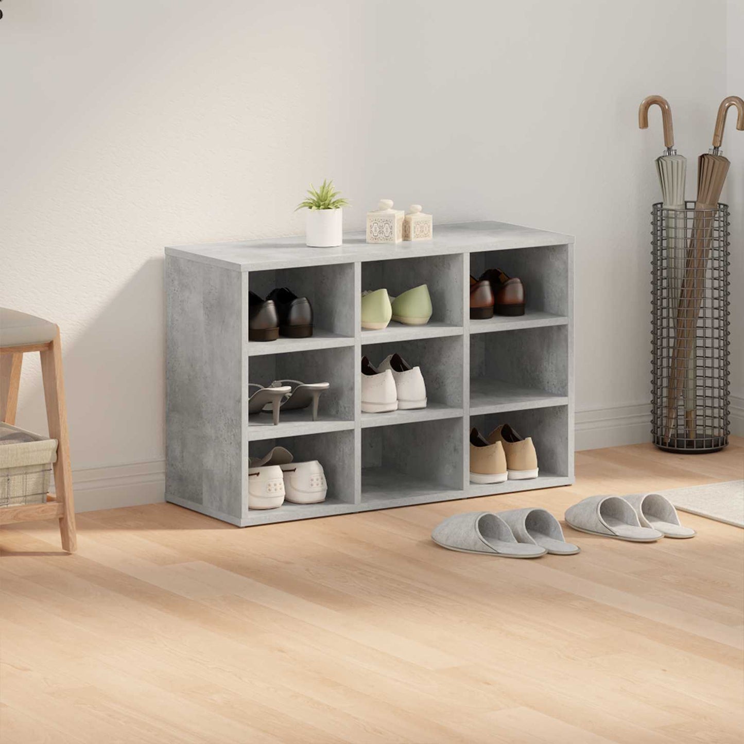 Mobile per scarpe Grigio cemento 77,5 x 30 x 51 cm