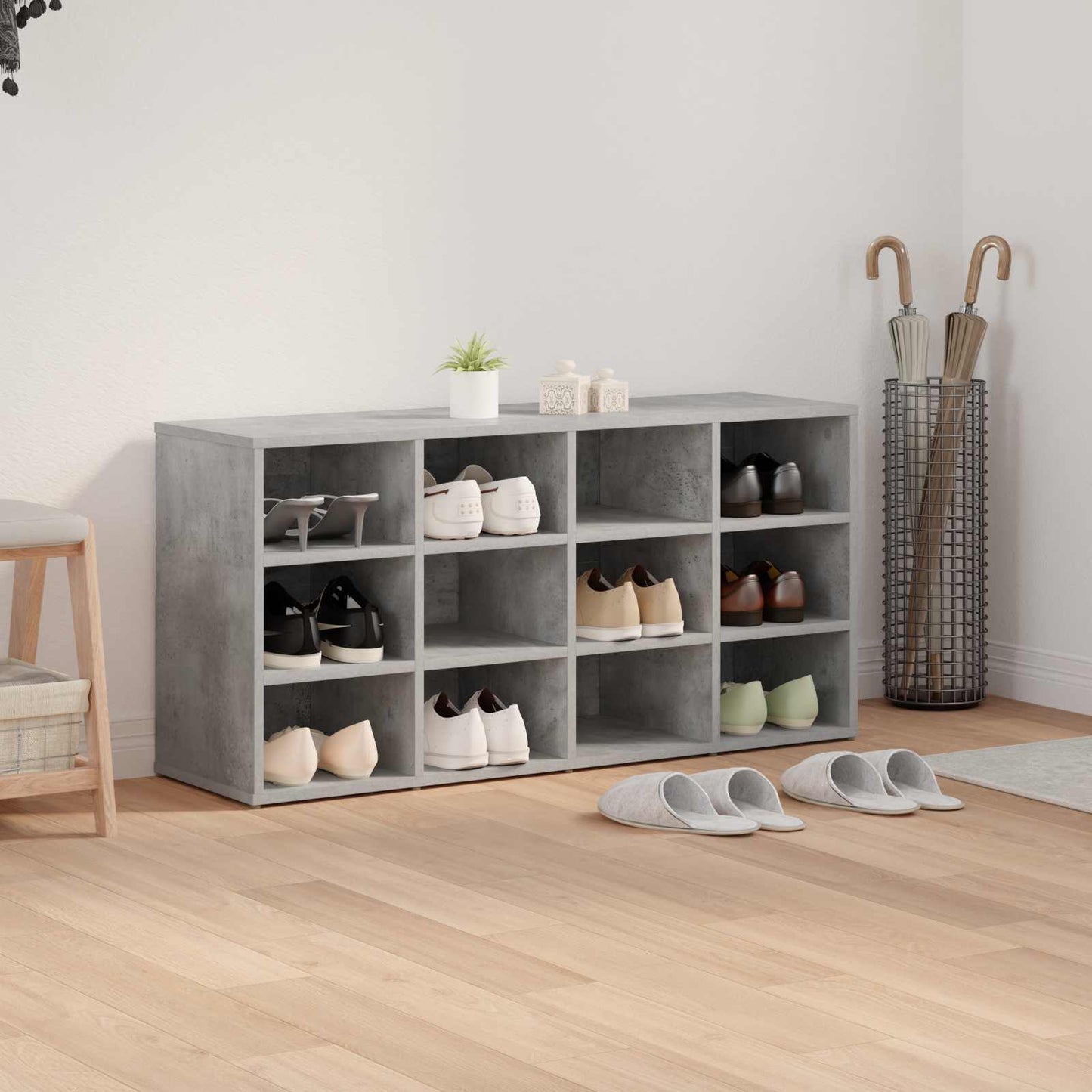 Mobile per scarpe Grigio cemento 103 x 30 x 51 cm
