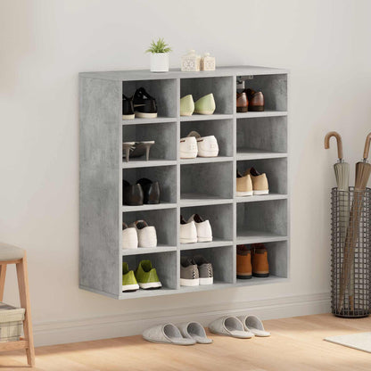 Mobile per scarpe Grigio cemento 77,5 x 30 x 83,5 cm