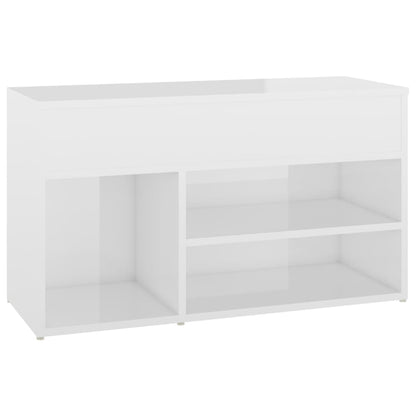 Panca Portascarpe Bianco Lucido 80x30x45 cm in Truciolato - homemem39