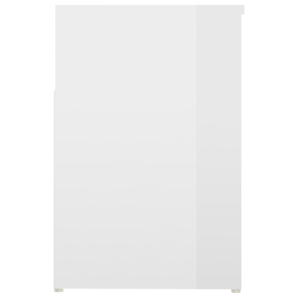 Panca Portascarpe Bianco Lucido 80x30x45 cm in Truciolato - homemem39