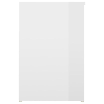 Panca Portascarpe Bianco Lucido 80x30x45 cm in Truciolato - homemem39