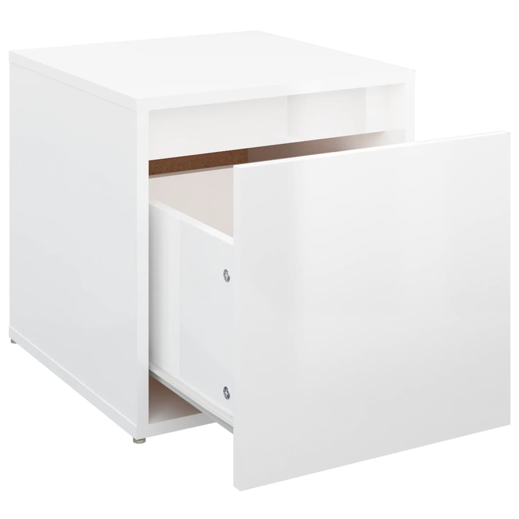 Cassetto Contenitore Bianco Lucido 40,5x40x40 cm in Legno - homemem39