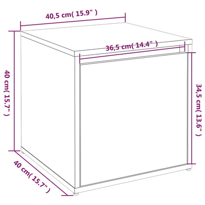 Cassetto Contenitore Bianco Lucido 40,5x40x40 cm in Legno - homemem39