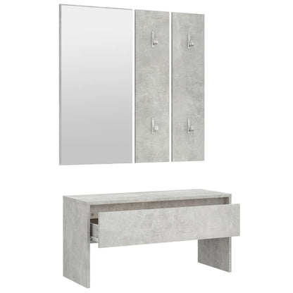 Set di Mobili da Corridoio Grigio Cemento in Legno Multistrato - homemem39