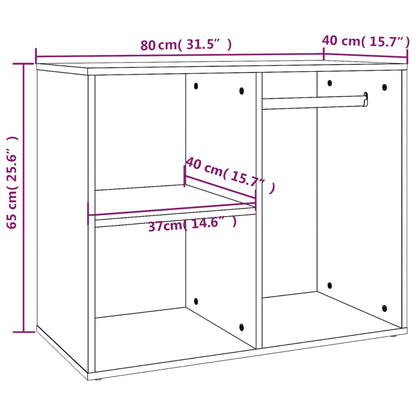 Armadietto per Cosmetici Nero 80x40x65 cm in Legno Multistrato - homemem39