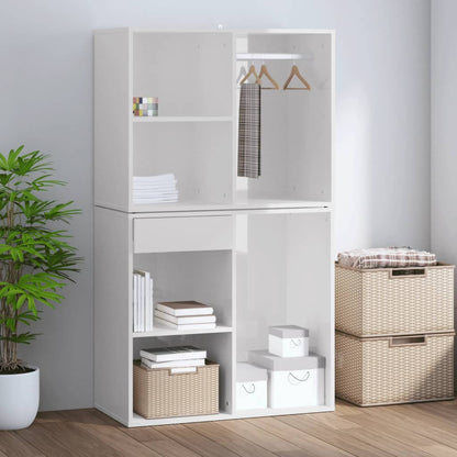 Armadietto Cosmetici Bianco Lucido 80x40x65cm Legno Multistrato - homemem39