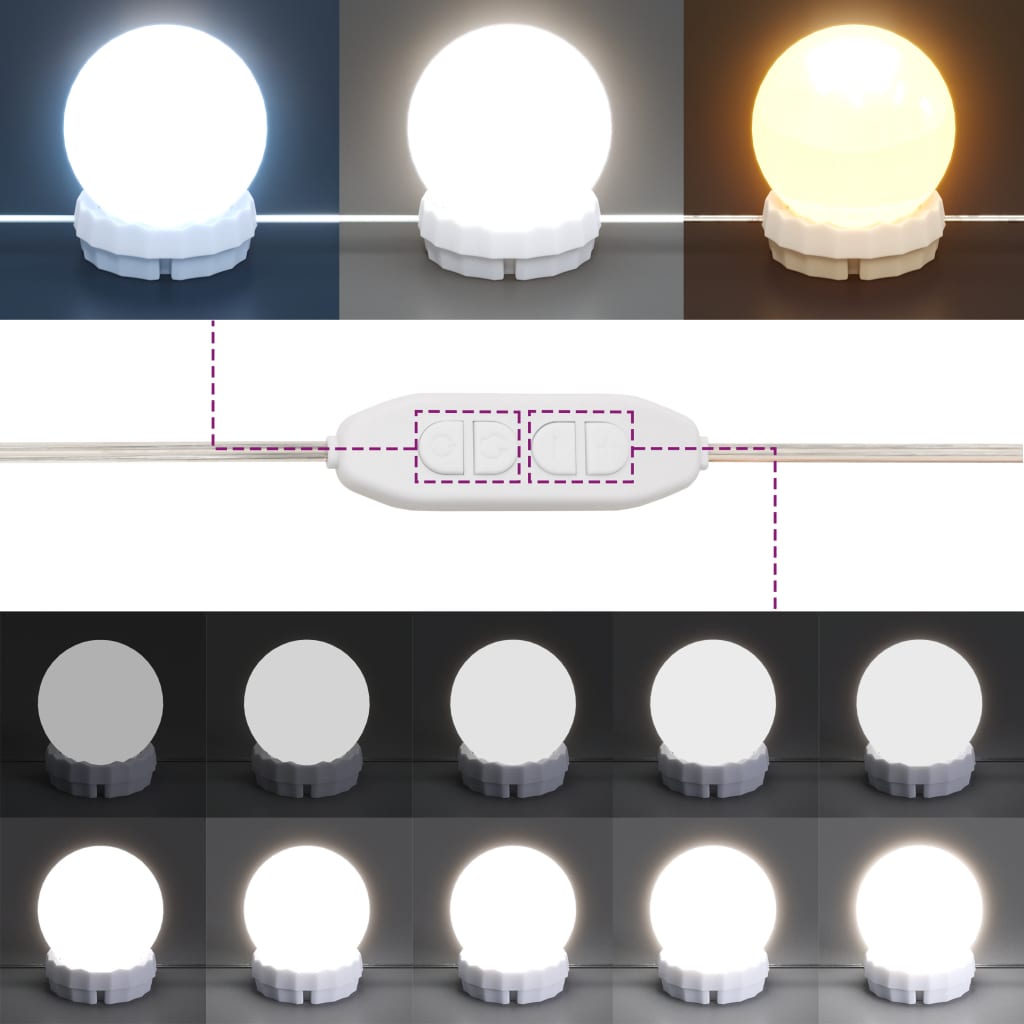 Mobile a Specchio con LED Nero 76x15x55 cm - homemem39