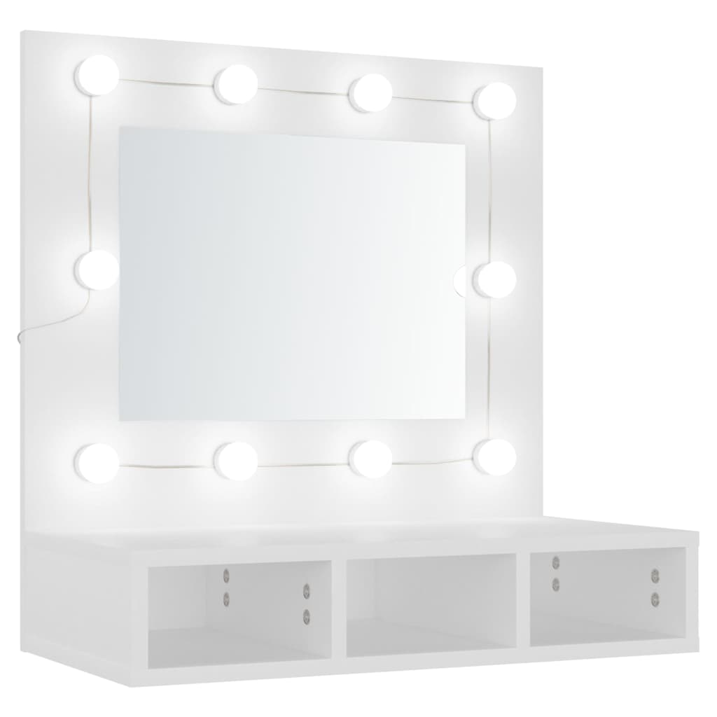 Mobile a Specchio con LED Bianco 60x31,5x62 cm | homemem39