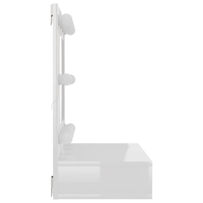 Mobile a Specchio con LED Bianco Lucido 60x31,5x62 cm - homemem39