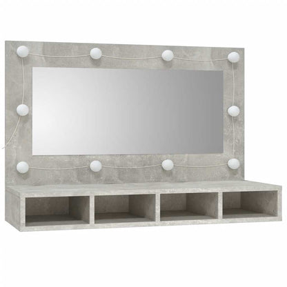Mobile a Specchio con LED Grigio Cemento 90x31,5x62 cm | homemem39