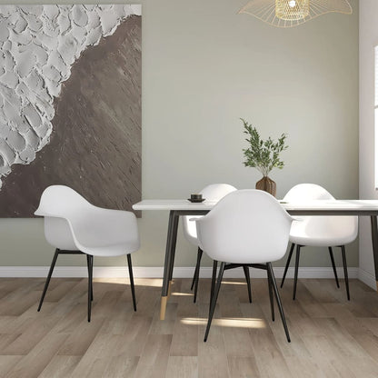 Sedie da Pranzo 4 pz Bianche in PP | homemem39