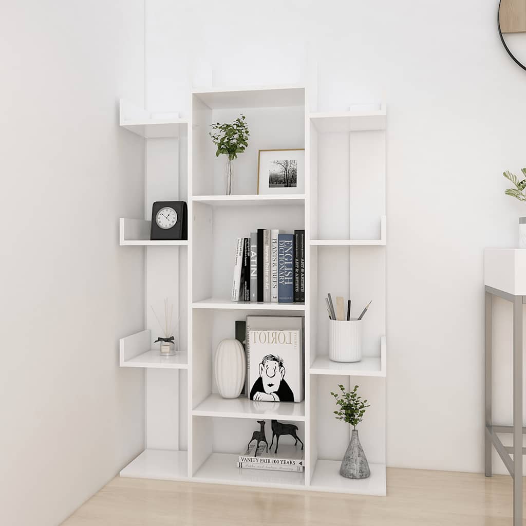 Libreria Bianca 86x25,5x140 cm in Legno Multistrato | homemem39