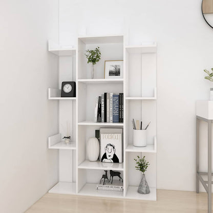 Libreria Bianca 86x25,5x140 cm in Legno Multistrato | homemem39