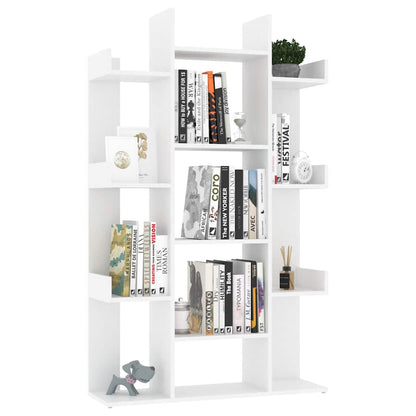Libreria Bianca 86x25,5x140 cm in Legno Multistrato | homemem39