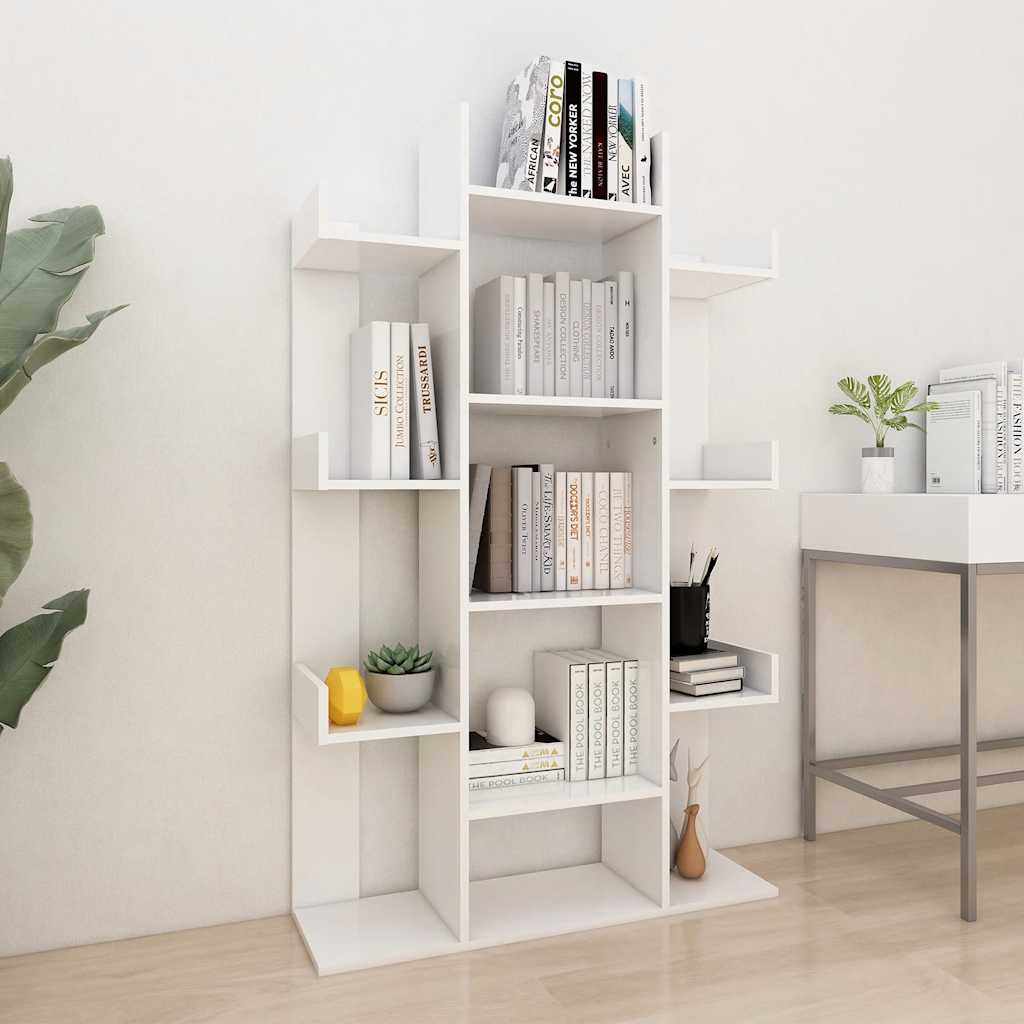 Libreria Bianca 86x25,5x140 cm in Legno Multistrato | homemem39