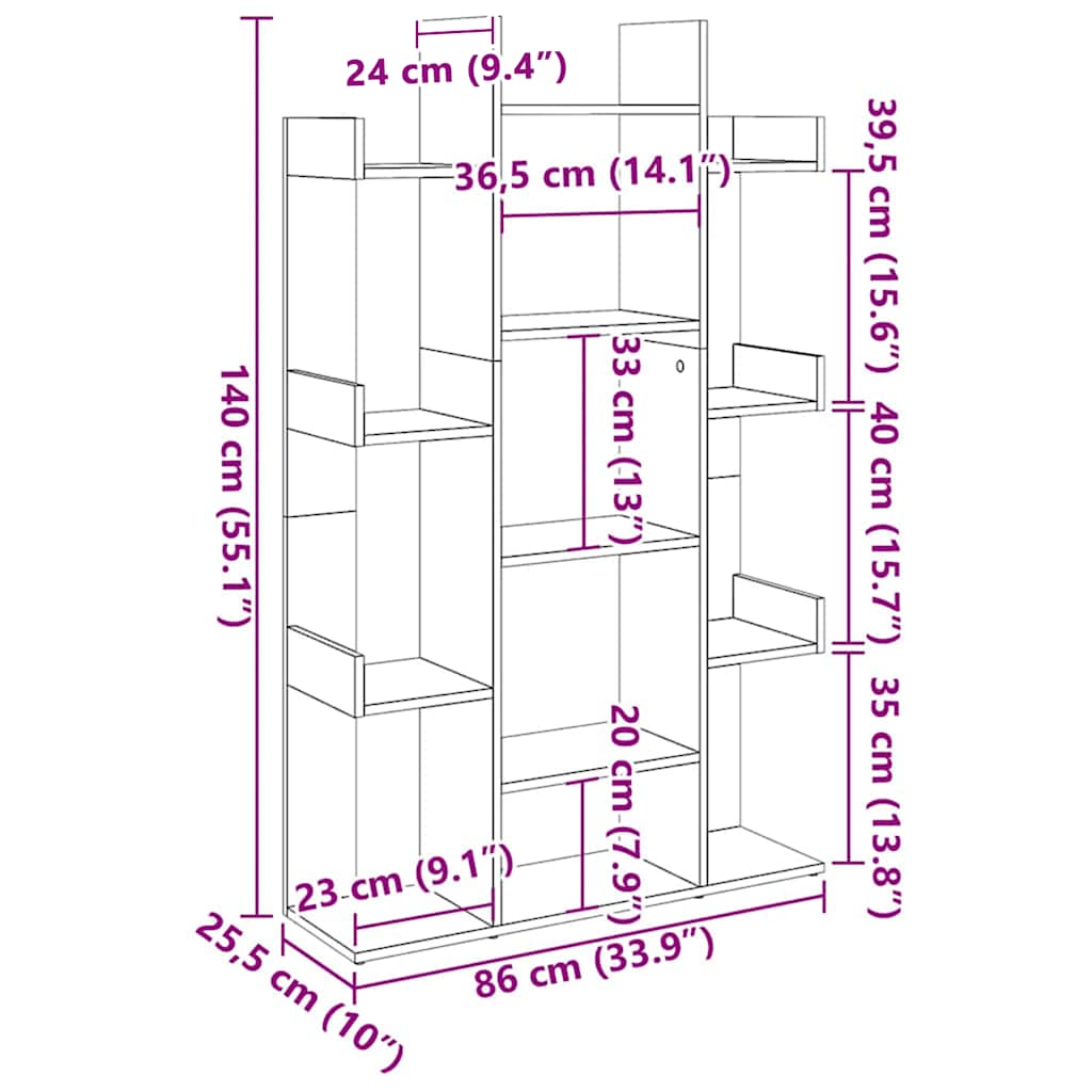 Libreria Grigio Cemento 86x25,5x140 cm in Truciolato | homemem39
