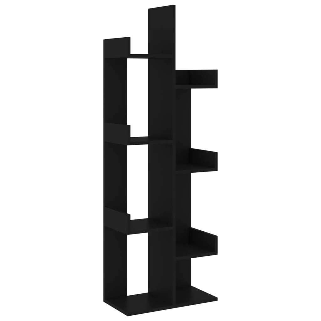 Libreria Nera 48x25,5x140 cm in Legno Multistrato | homemem39