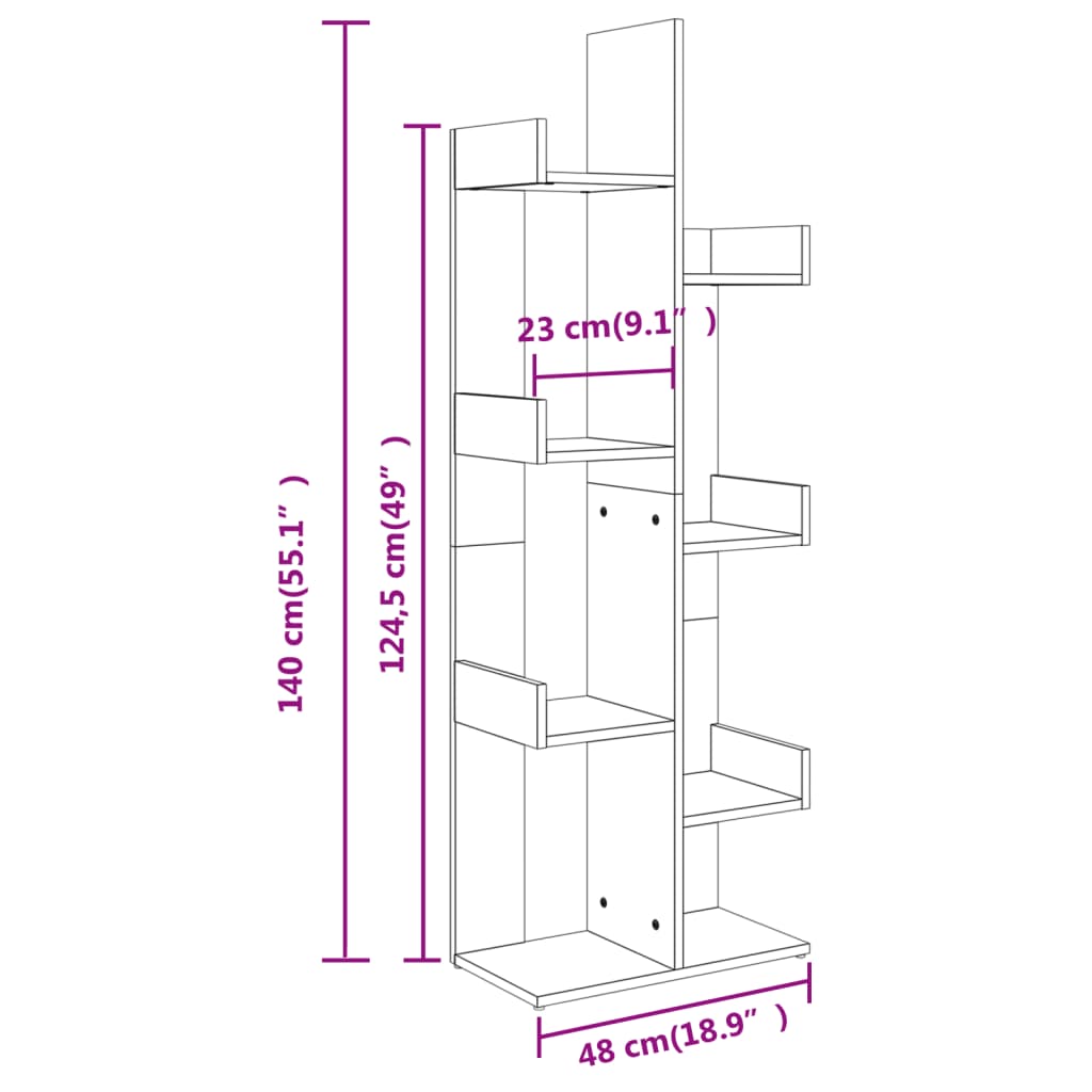 Libreria Rovere Sonoma 48x25,5x140 cm in Truciolato | homemem39
