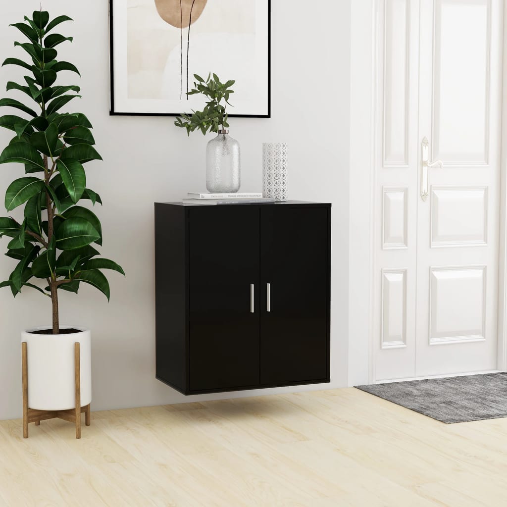 Scarpiera Nera 60x35x70 cm in Truciolato - homemem39