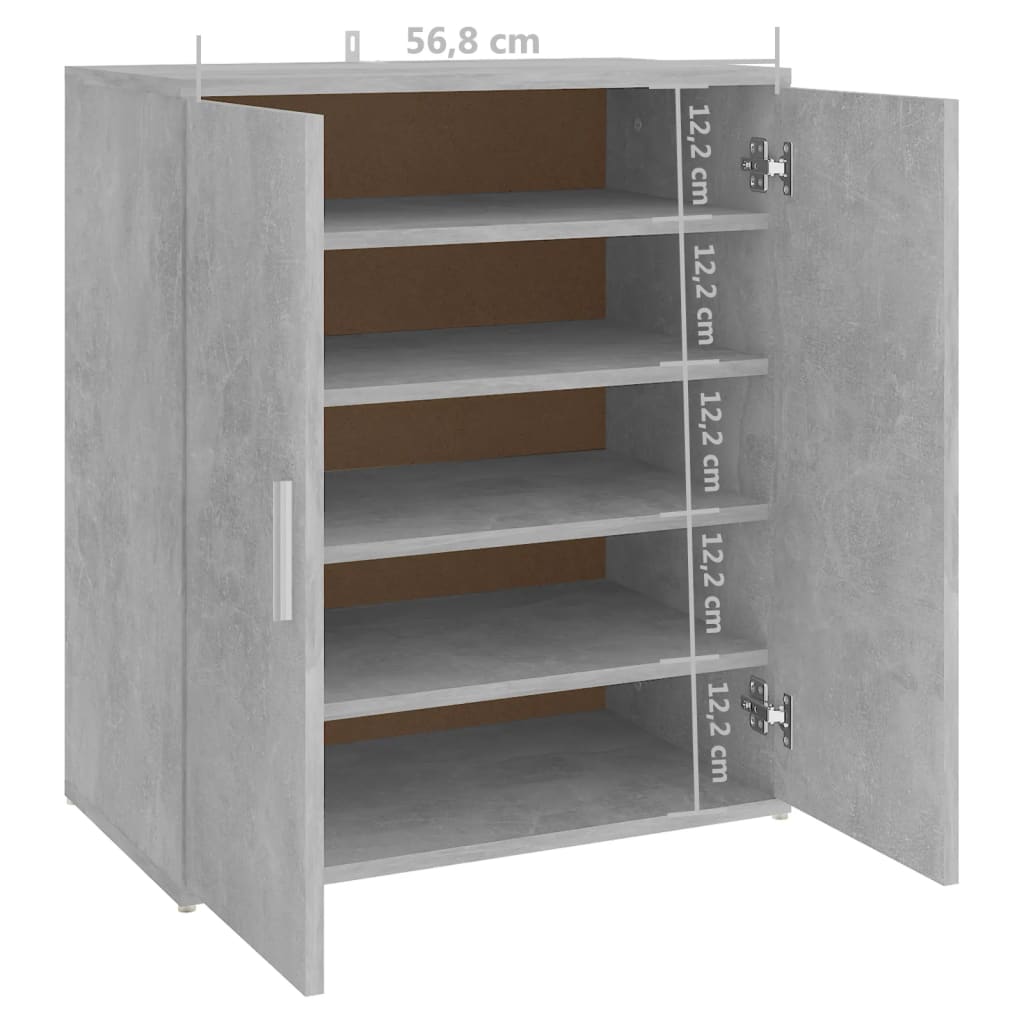 Scarpiera Grigio Cemento 60x35x70 cm in Truciolato - homemem39