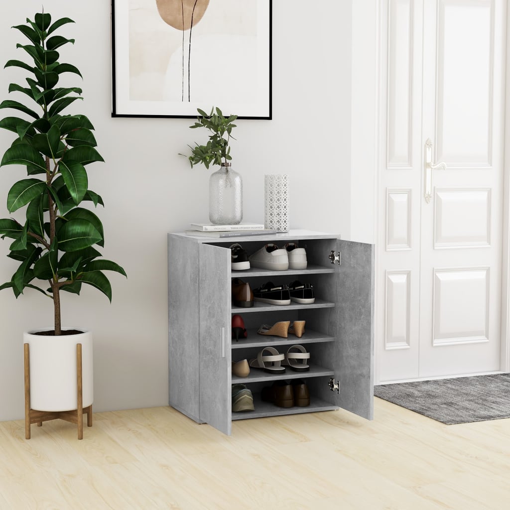Scarpiera Grigio Cemento 60x35x70 cm in Truciolato - homemem39