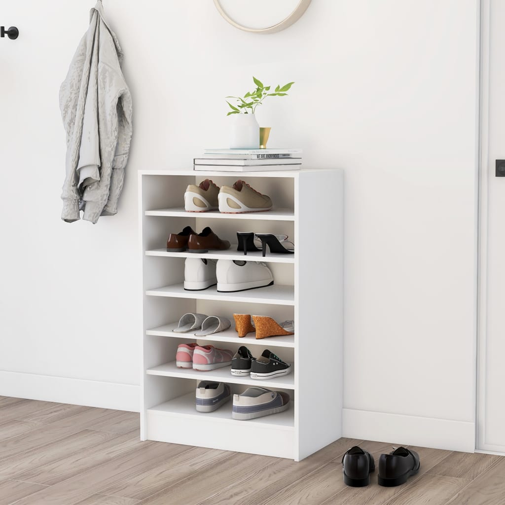 White shoe rack 60x35x92 cm in chipboard