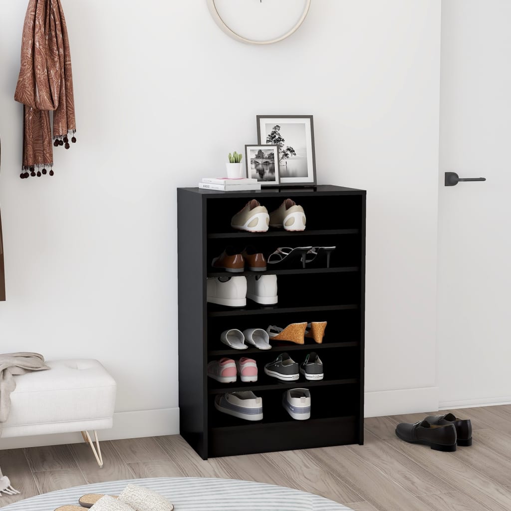 Scarpiera Nera 60x35x92 cm in Truciolato - homemem39