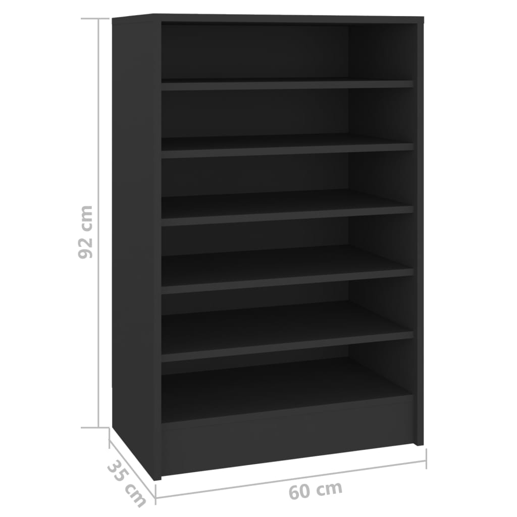 Scarpiera Nera 60x35x92 cm in Truciolato - homemem39