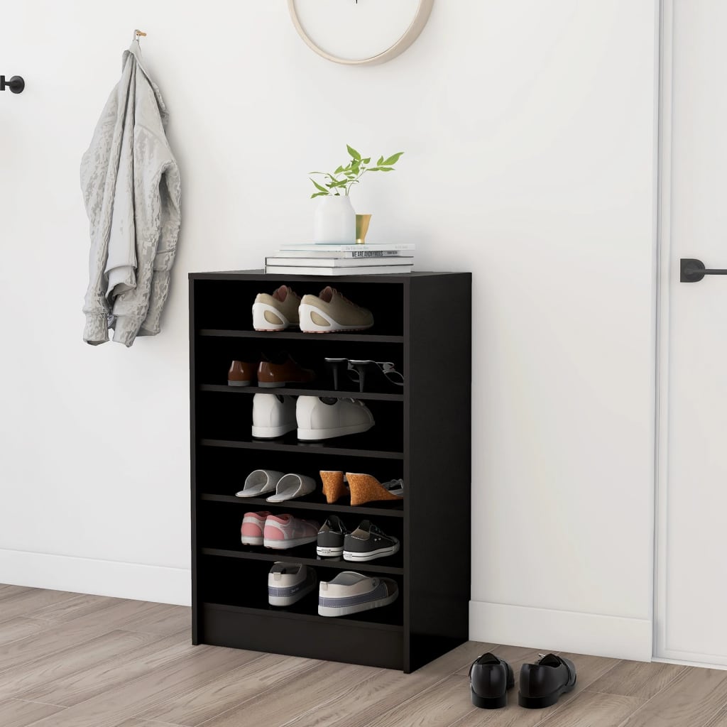 Scarpiera Nera 60x35x92 cm in Truciolato - homemem39