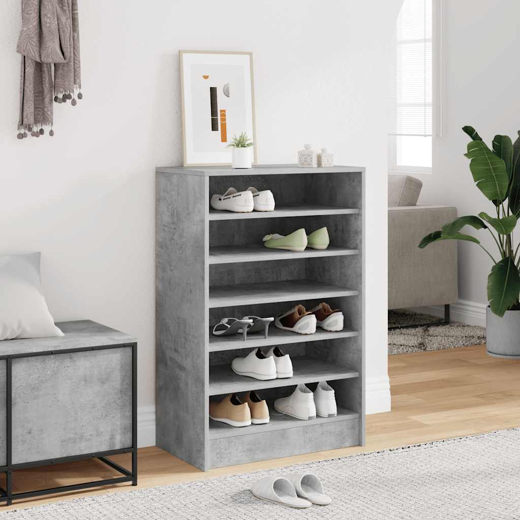Scarpiera Grigio Cemento 60x35x92 cm in Truciolato
