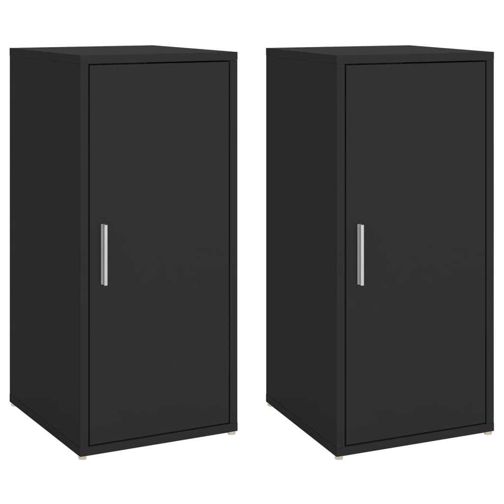 Scarpiere 2 pz Nere 32x35x70 cm in Truciolato - homemem39