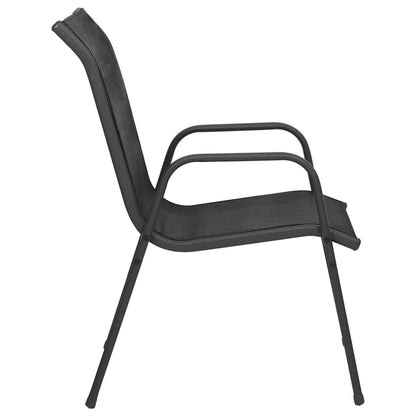 Sedie da Giardino 6 pz in Acciaio e Textilene Nere | homemem39