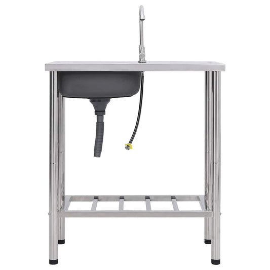 Lavello da Campeggio Vasca Singola con Rubinetto Acciaio Inox | homemem39