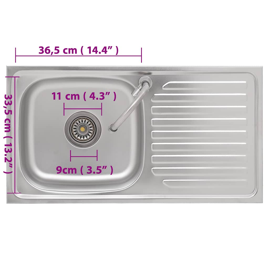 Lavello da Campeggio Vasca Singola con Rubinetto Acciaio Inox | homemem39