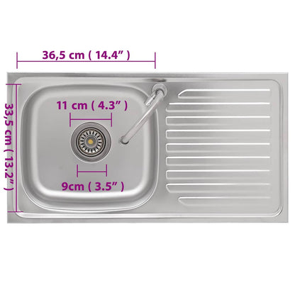 Lavello da Campeggio Vasca Singola con Rubinetto Acciaio Inox | homemem39