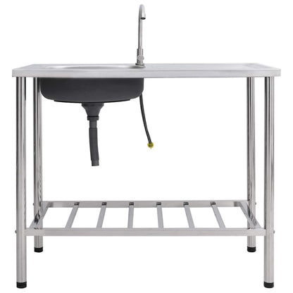 Lavello da Campeggio Vasca Singola con Rubinetto Acciaio Inox | homemem39
