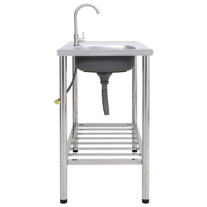 Lavello da Campeggio Vasca Singola con Rubinetto Acciaio Inox | homemem39