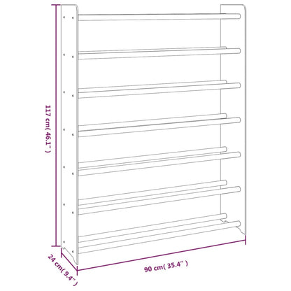 Scarpiera Grigia 90x24x117 cm in Legno Multistrato - homemem39