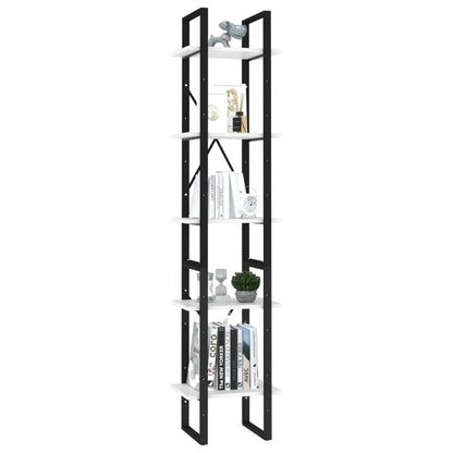 Libreria a 5 Ripiani Bianca 40x30x175 cm in Legno Multistrato | homemem39