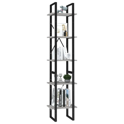 Libreria a 5 Ripiani Grigio Cemento 40x30x175 cm in Multistrato | homemem39