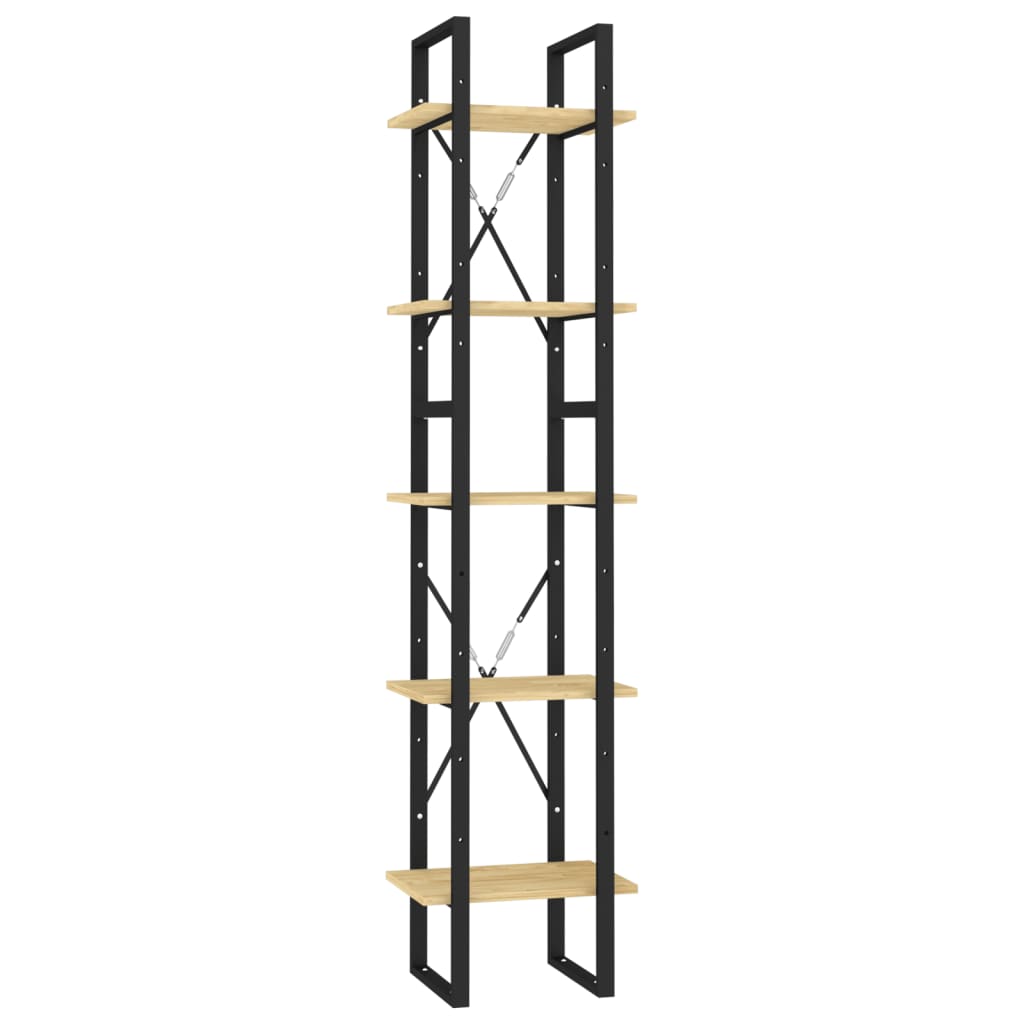 Libreria a 5 Ripiani Marrone 40x30x175 cm in Legno di Pino | homemem39