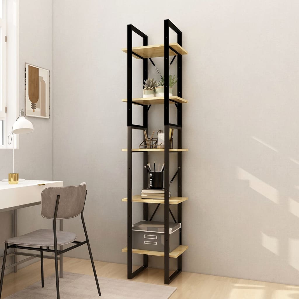 Libreria a 5 Ripiani Marrone 40x30x175 cm in Legno di Pino | homemem39