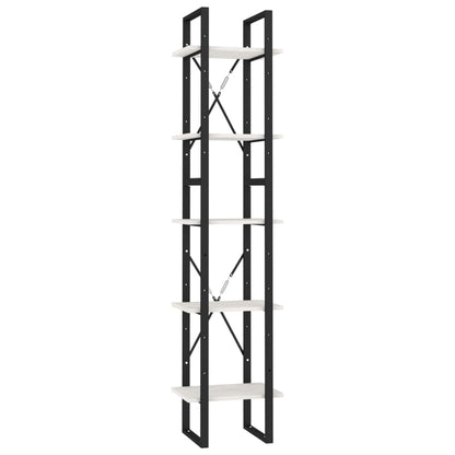 Libreria a 5 Ripiani Bianca 40x30x175 cm in Legno di Pino | homemem39