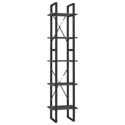 Libreria a 5 Ripiani Grigia 40x30x175 cm in Legno di Pino | homemem39