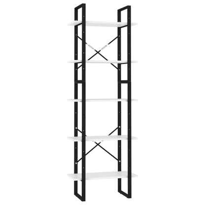 Libreria a 5 Ripiani Bianca 60x30x175 cm in Legno Multistrato | homemem39