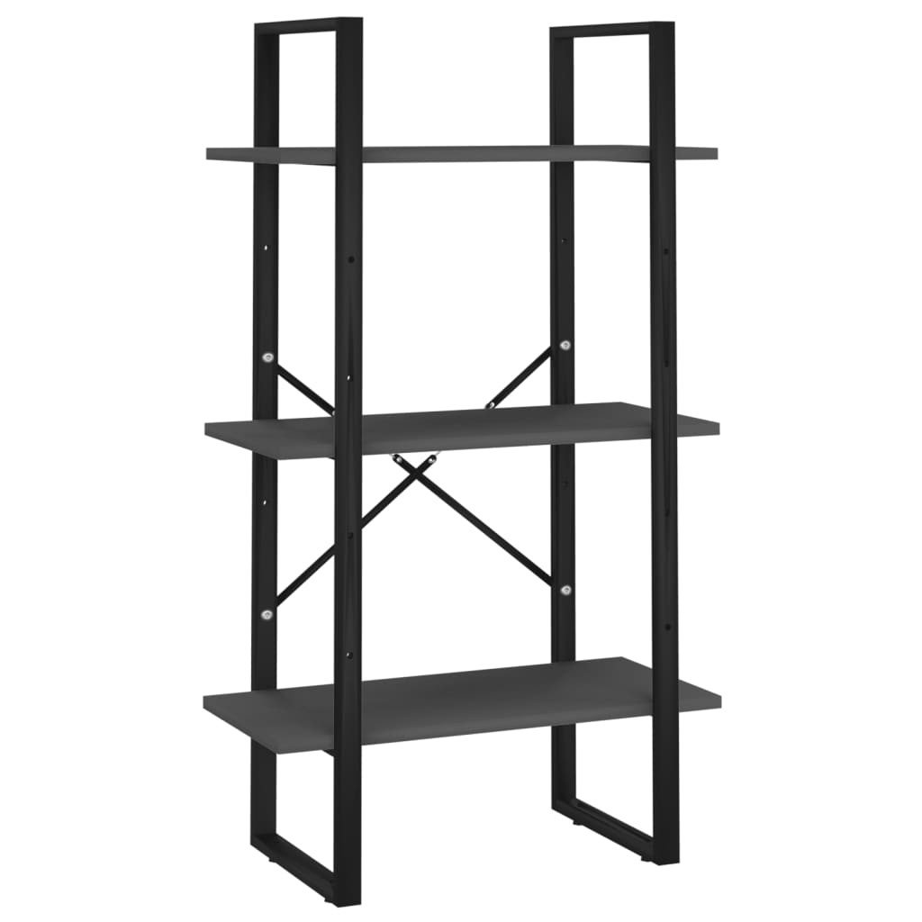 Libreria a 5 Ripiani Grigia 60x30x175 cm in Legno Multistrato | homemem39