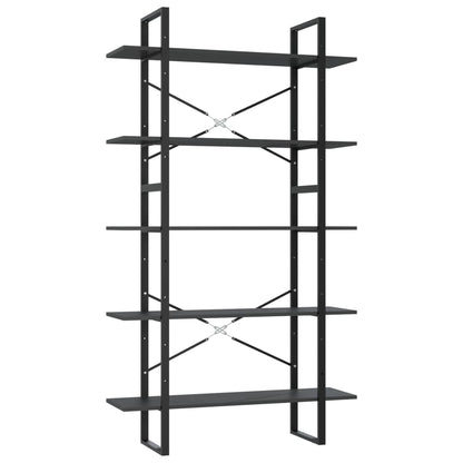 Libreria a 5 Ripiani Grigia 100x30x175 cm in Legno Multistrato | homemem39