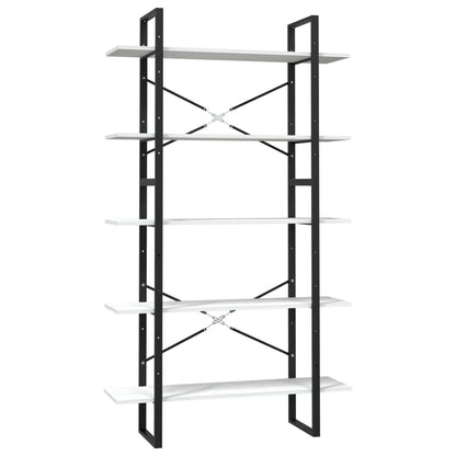 Libreria a 5 Ripiani Bianca 100x30x175 cm in Legno di Pino | homemem39