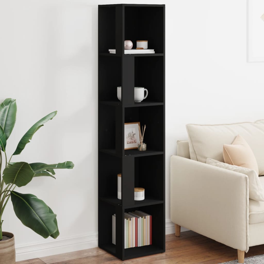 Armadio Angolare Nero 33x33x164,5 cm in Truciolato | homemem39
